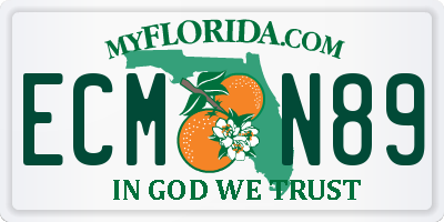 FL license plate ECMN89