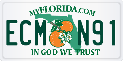 FL license plate ECMN91