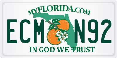 FL license plate ECMN92