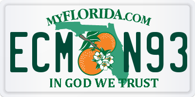 FL license plate ECMN93
