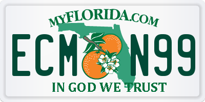 FL license plate ECMN99