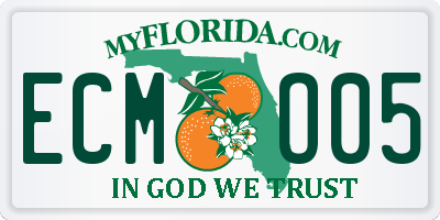 FL license plate ECMO05
