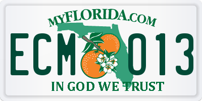 FL license plate ECMO13