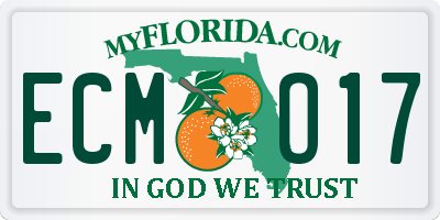 FL license plate ECMO17