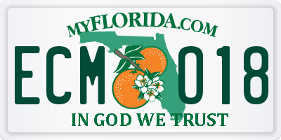FL license plate ECMO18