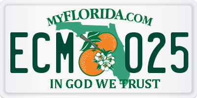FL license plate ECMO25