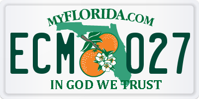 FL license plate ECMO27