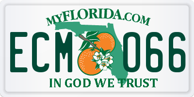 FL license plate ECMO66