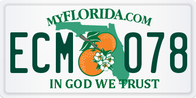 FL license plate ECMO78