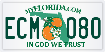 FL license plate ECMO80