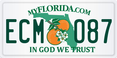 FL license plate ECMO87
