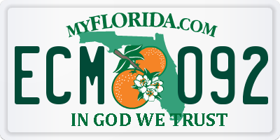 FL license plate ECMO92