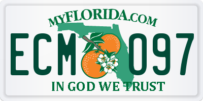 FL license plate ECMO97