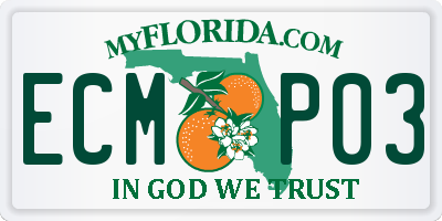 FL license plate ECMP03
