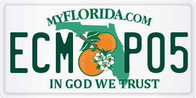 FL license plate ECMP05