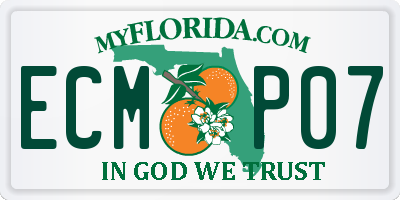 FL license plate ECMP07