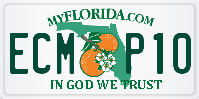 FL license plate ECMP10