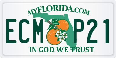 FL license plate ECMP21