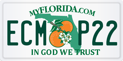FL license plate ECMP22