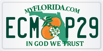 FL license plate ECMP29