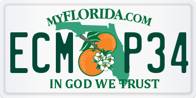 FL license plate ECMP34