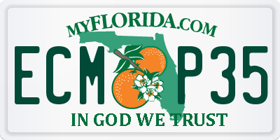 FL license plate ECMP35