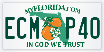 FL license plate ECMP40