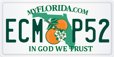 FL license plate ECMP52