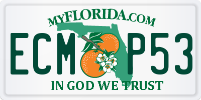 FL license plate ECMP53
