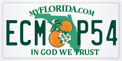 FL license plate ECMP54