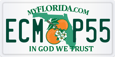 FL license plate ECMP55