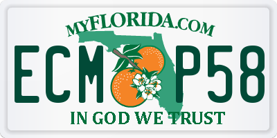 FL license plate ECMP58