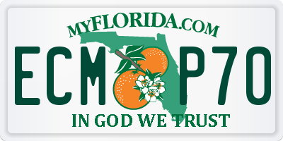 FL license plate ECMP70