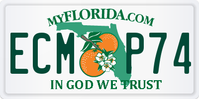 FL license plate ECMP74