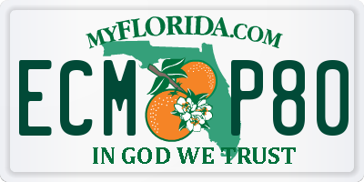 FL license plate ECMP80