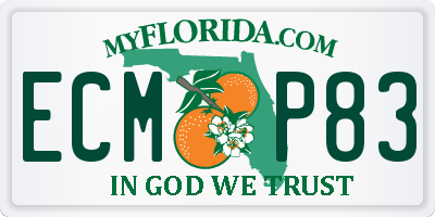 FL license plate ECMP83