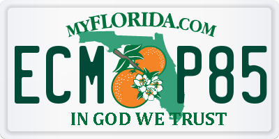 FL license plate ECMP85