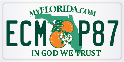 FL license plate ECMP87