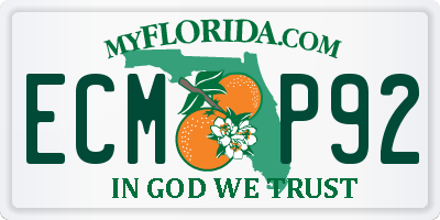 FL license plate ECMP92