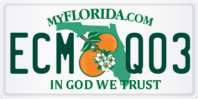 FL license plate ECMQ03