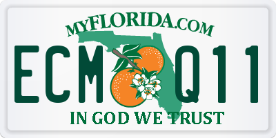 FL license plate ECMQ11