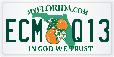 FL license plate ECMQ13