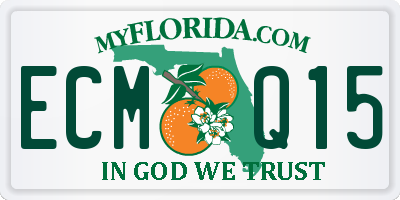 FL license plate ECMQ15