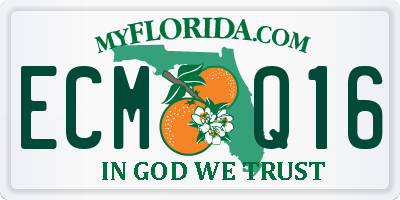 FL license plate ECMQ16