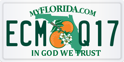 FL license plate ECMQ17