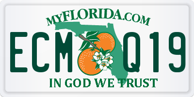 FL license plate ECMQ19