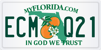 FL license plate ECMQ21