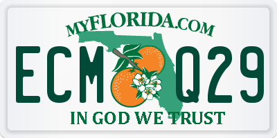 FL license plate ECMQ29