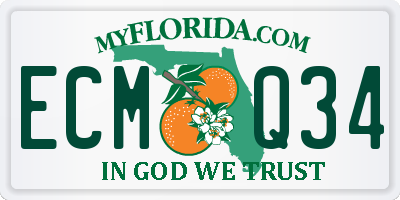 FL license plate ECMQ34