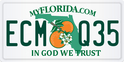 FL license plate ECMQ35